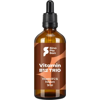 Speciální výživa SinoPlaSan TRIO kapky – vitamín B12 1000 µg (metylkobalamin + adenosylkobalamin) + Quatrefolic®( bioaktivní alternativa kyseliny listové), 50 ml>