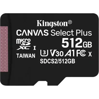 Paměťová karta Kingston Canvas Select Plus microSDXC 512 GB UHS-I U3 V30 bez adaptéru