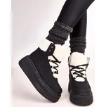 Dámské zimní boty s kožíškem ZH15 Černá s bílou - Next Step černá s bílou 39