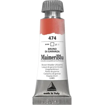 Vodová barva Maimeri Blu Akvarelová barva Brown Madder (Alizarin) 474 12 ml 1 ks