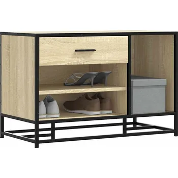 Zahradní lavice zahrada-XL Lavice s botníkem dub sonoma 80x40x53,5 cm kompozit a kovu 849225