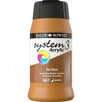 Vodová barva Daler Rowney System3 Akrylová barva Raw Sienna 500 ml 1 ks