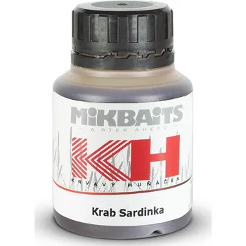 Návnadové aroma Mikbaits Krvavý huňáček dip 125 ml krab/sardinka