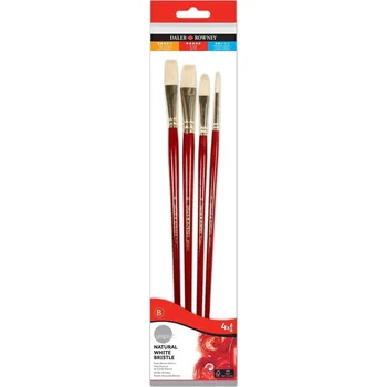 Daler Rowney Simply Oil Brush Natural Filbert Sada štětců 4 ks