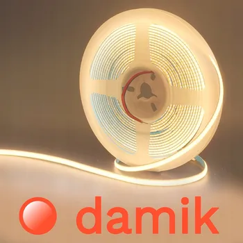 LED páska DAMIK LED pásek COB 12V 10W/m 3000K CRI80, 320 LED/m, 5m, IP20