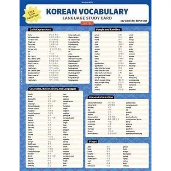 Cizí jazyk Korean Vocabulary Language Study Card