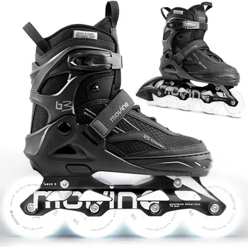 MOVINO Dětské nastavitelné fitness kolečkové brusle Movino Cruzer B3 9728 34/37 ČERNÁ