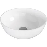 Polysan BANERA ROUND umyvadlo na desku, litý mramor, průměr 39cm, bílá