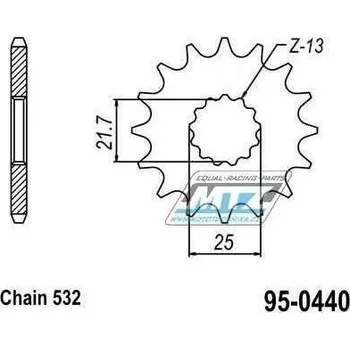 Kolečko řetězové (pastorek) 0440-16zubů MTZ - Suzuki GSXR1100 + RF900R SUZUKI GSX-R 1100 1986-1998