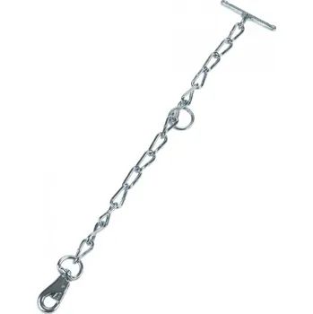 Chov hospodářského zvířete Řetěz vázací jednodílný s karabinou, k obojku, článek d 5mm, úvaz s kličkou, zinkovaný