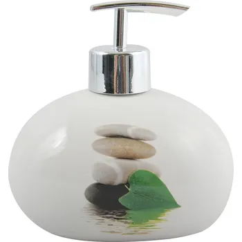 Dávkovač mýdla MSV dávkovač mýdla JAVA Lingga, bílý s motivem, keramika, 360 ml
