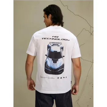 Dámské oblečení Sinsay - Bavlněná košilka s potiskem - bílá - 273HL-00X - 273HL-00X-2XL