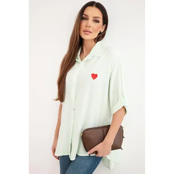 Dámská halenka Kesi Dámská viskózová košile s límečkem Barva: Tyrkysová, Velikost: UNI