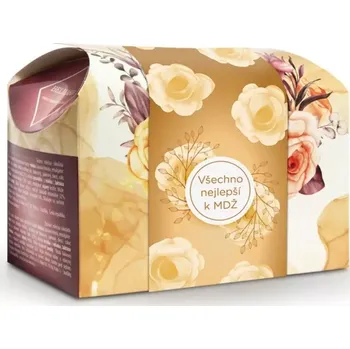 Cukrovinka Belgické čokoládové lanýže 250 g KARAMEL- zlaté květy MDŽ (belgické truffes / dárkové pralinky / v dárkové krabičce)