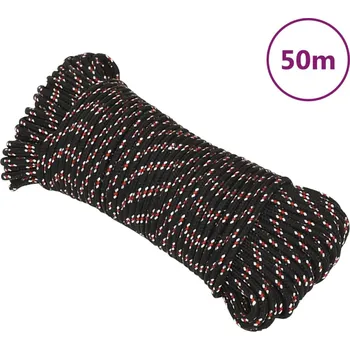 Lany zahrada-XL Lodní lano černé 4 mm 50 m polypropylen 152328