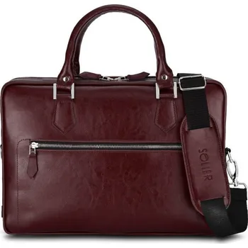 Pánská aktovka KAŠTANOVÁ KOŽENÁ TAŠKA SOLIER SL23 BROWN-MAROON Velikost: ONE SIZE