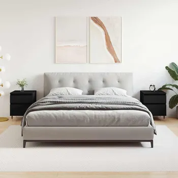 Noční stolek zahrada-XL Noční stolky 2 ks černé 40 x 35 x 50 cm kompozitní dřevo 830655