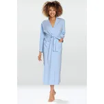 Dámský dlouhý bavlněný župan bez kapuce Dkaren Melissa Barva: Modrá - světle, Velikost: XL