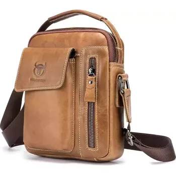 Bullcaptain pánská kožená taška messenger Evroult Camel