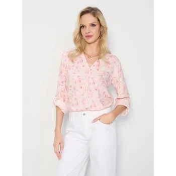 Dámská halenka Sinsay - Košilová halenka s výstřihem do V - pastelová růžová - 907EN-03P - 907EN-03P-M