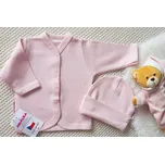 AMÁLKA Bavlněný kabátek s čepičkou ažurový vzor, pudrově růžový Velikost: 86