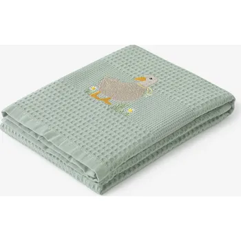 Utěrka Velikonoční kuchyňská vaflová utěrka s výšivkou - Kachna na šalvějovém 50 x 70 cm