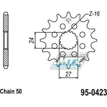 Kolečko řetězové (pastorek) 0423-17zubů MTZ - Suzuki GSXR1000 + GSX1300BK B-King + GSXR1300R Hayabusa 95-0423-17