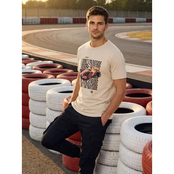 Dámské spodní prádlo Sinsay - Bavlněná košilka s potiskem - béžová - 263HL-02X - 263HL-02X-2XL