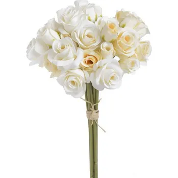 umělá květina Svazek mini růžiček 9 ks - krém