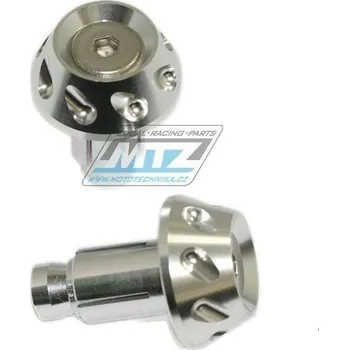 Koncovky/závaží řidítek 2IN1 - stříbrné (pro vnitřní průměr řidítek ¤13/¤17mm) 23-12010