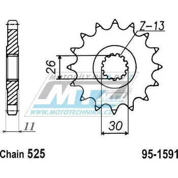 Kolečko řetězové (pastorek) 1591-16zubů MTZ - Yamaha XTZ690 Tenere+700 Tenere + FZ07+FZ8+FZ09+FJ09 + MT07+MT09+MT10 + XSR700+XSR900 + 900 Tracer + 900 Nikken+TDM900+YZF-R1 YAMAHA TDM 900 (ABS) 2002-2013