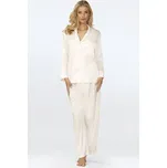 Dámské saténové pyžamo Dkaren Amina-Kpl Barva: Béžová, Velikost: L