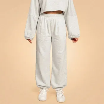 GymBeam Dámské tepláky Bliss Grey - BeastPink Velikost: XL, Barva: Šedá