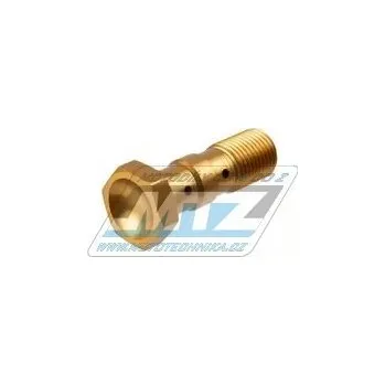 Šroub průtokový (šroub dutý) M10x1,0x30 hliníkový - dvojitý (verze Brembo) - barva zlatá LUMCH961G