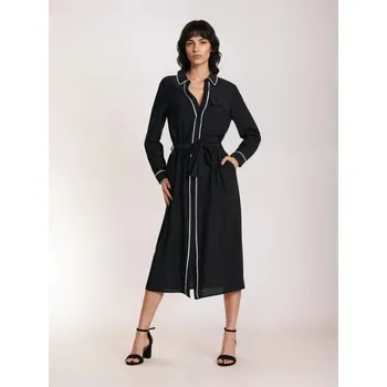 Dámské šaty Sinsay - Midi šaty s&nbsp;páskem - černá - 258GY-99X - 258GY-99X-XS