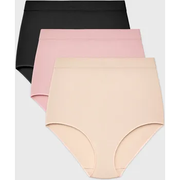 Kalhotky 3PACK Klasické kalhotky Flexi s vysokým pasem bezešvé