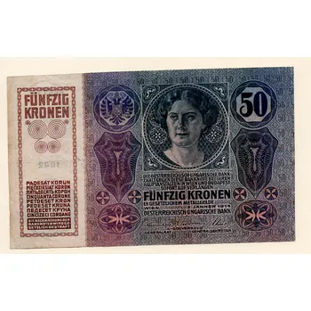 Československo – 50 korun 1914 (kolkovaná 1919), I. republika