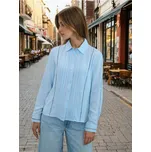 Sinsay - Viskózová košile regular fit s ažurovými vsadkami - modrá - 057GY-05X - 057GY-05X-L