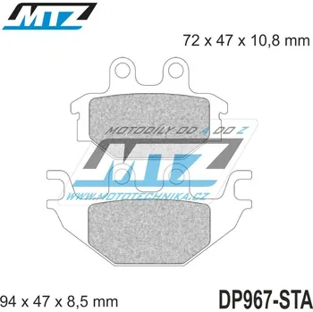 Destičky brzdové DP967-STA - směs Standard DP967-STA