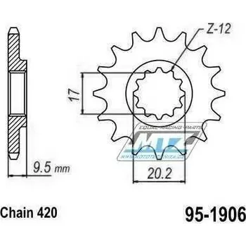 Kolečko řetězové (pastorek) 1906-11zubů MTZ - KTM 65SX / 98-23 + 60SX / 98-01 + Husqvarna TC65 / 17-23 + Gas-Gas MC65 95-1906-11