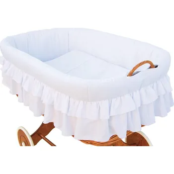 Povlečení Scarlett Martin souprava do Mojžíšova košíku pro miminko bílá 6dílná 76 x 75, 38 x 30 cm