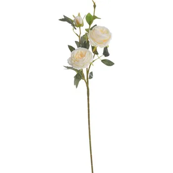 umělá květina Plnokvětá růže 65 cm - krémová