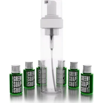 Mýdlo Believa Cosmetics BELIEVA Green Soap Shot Koncentrát 6 × 20 ml + pěnový dávkovač
