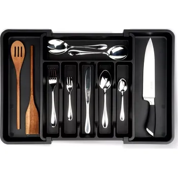 Organizace kuchyně Vilde Organizér do příborové zásuvky 37,5 x 56,5 cm černý
