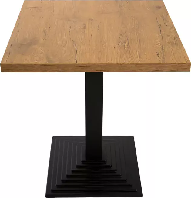 Kavárenský stolek XL, dub Lancelot, 80x80x3,6 cm - ARP0250 Vlastnosti základny: Barva: černá Materiál základny: litina Rozměr základny: 400x400 mm Barva krytky: černá Další výhody: nastavitelné nožičky Noha: Materiál: litina Rozměr nohy: 80×