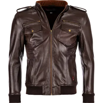 Pánská casual bunda Pánská Kožená Bunda Winchester Brixton Hnědá Velikost: M