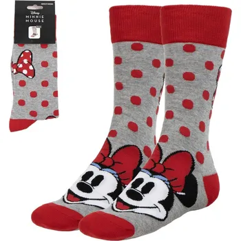 Kalhotky Cerda Dámské ponožky MINNIE MOUSE šedočervené 36/43
