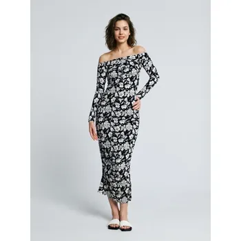 Dámské šaty Sinsay - Midi šaty se spadlými rameny - vícebarevná - 6416T-MLC - 6416T-MLC-XS