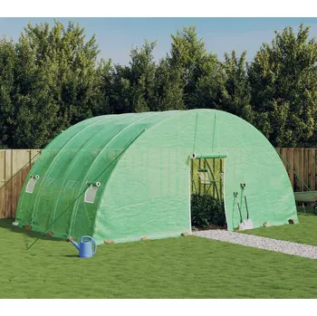 Skleník vidaXL Skleník s ocelovým rámem 24 m² 6x4x2,85 m [3188105] Barva: Zelená