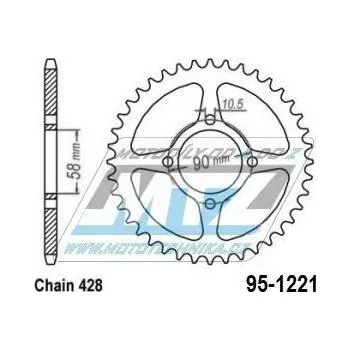 Rozeta ocelová (převodník) 1221-45zubů MTZ - Honda CBR125R / 11-17 + CB125F / 15-20 + CBR125+GLR125+GTR150 95-1221-45